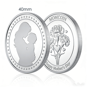 Pièce commémorative de la Fête des Mères avec motif de clou de girofle en fleurs, plaquée or, gaufrée en 3D, pièce souvenir florale unique - Product Image 4