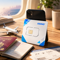 ESINO Global M2M IoT, couverture dans 156 pays, forfait de données mensuelles de 30 Mo, communication de voyage