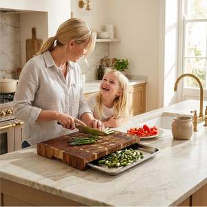 <span class=keywords><strong>Planche</strong></span> à découper en bois massif personnalisée avec plateau coulissant, en bois d'acacia robuste, idéale pour couper les légumes et les fromages - Product Image 5