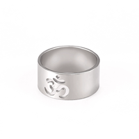 Edelstahl Breite 9,8mm Offener Ring Personalisierter Schwanzring Retro Hip-Hop Ausgehöhlter Großhandel Paarringe