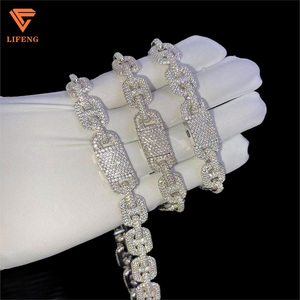 Nueva llegada Infinity cadena de eslabones cubanos <span class=keywords><strong>925</strong></span> cadena de bolas de plata esterlina Iced Out VVS Moissanite colgante collar Hip Hop joyería - Product Image 1