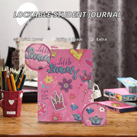 Carnet de notes/journal avec couverture en papier cousu, en stock, avec serrure, pour étudiants, bureau, école