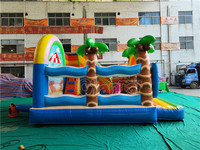 Château gonflable arc-en-ciel de plage, aire de jeux gonflable d'extérieur en PVC avec tapis souple, jouets de saut pour enfants