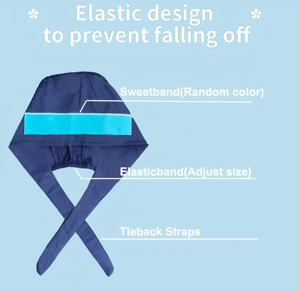 قبعة قطنية جراحية مع غطاء تمريض ذيل حصان مبطن بالساتان لقبعة طبية حجم قابل للتعديل - Product Image 4