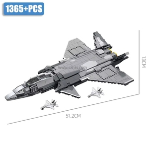Jie Star 61057 Modello di Aereo Militare da Combattimento, Kit di Costruzione Fai-da-Te, Giocattoli con Mattoncini per Bambini, Set di Blocchi da Costruzione - Product Image 5