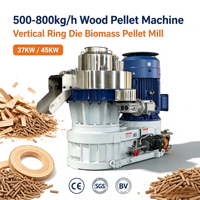Moulin à granulés de bois industriel 500-800 kg/h, type vertical, équipement de fabrication de granulés de biomasse, certifié CE
