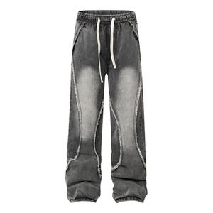 กางเกงจ็อกเกอร์สีดำสำหรับผู้ชายพร้อมดีเทลชายเสื้อแบบพู่ กางเกงสตรีทแวร์สุดเทรนดี้สำหรับการพักผ่อน วัฒนธรรมฮิปฮอปสตรีท - Product Image 1