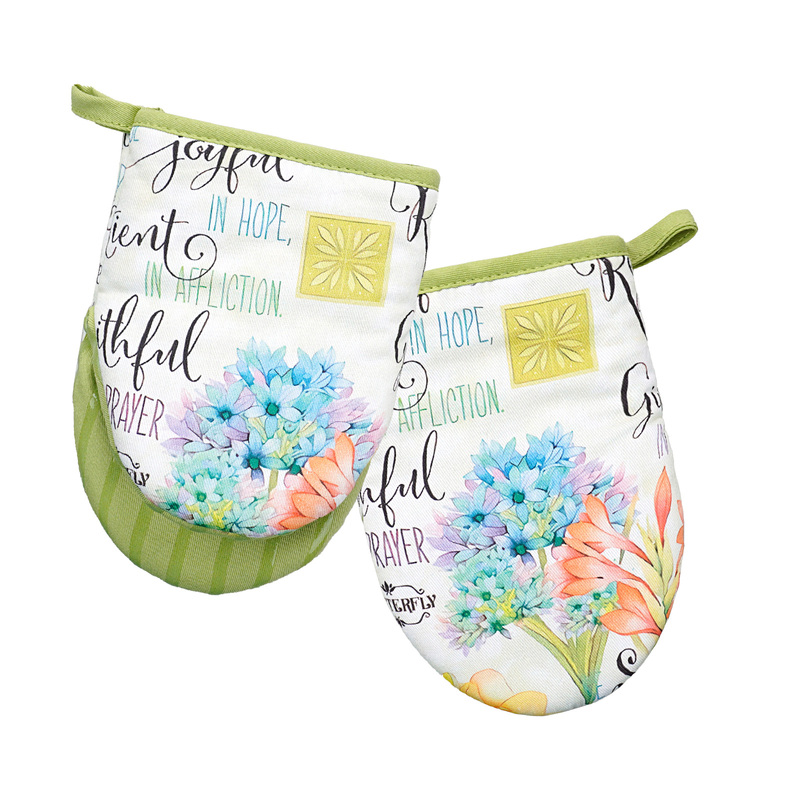 Printed Cotton Silicone Oven Gloves Heat
