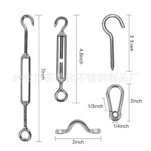 304 Stainless Steel Wire Rope Kit With <b>Hooks</b> Springs <b>Clips</b> For Ceiling Light Retrofit - Product Image 3