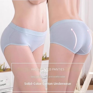 Culottes taille moyenne en pur coton pour femmes, style uni et simple, douces et féminines, ODM, tissage uni, sans couture - Product Image 3