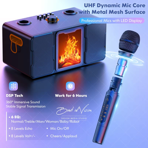 Новый динамик SP600 с беспроводным микрофоном, домашний караоке-динамик, портативный караоке-динамик с 2 беспроводными микрофонами - Product Image 6