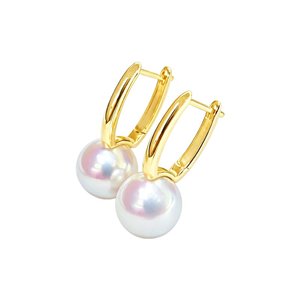 Base de arete floral de oro de 18 quilates, tallada románticamente y finamente pulida, con incrustaciones de mini diamantes brillantes para incrustación de perlas personalizada, hecha a mano. - Product Image 1