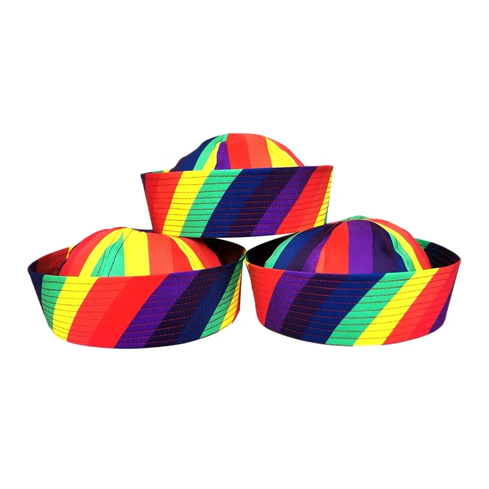 Gorros de capitán de color arcoíris para niños, divertidos sombreros de la Marina, 6 paneles, novedad, gran oferta