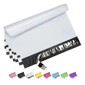 Enveloppe en plastique imprimée personnalisée avec logo Sacs postaux de courrier enveloppe d'expédition de taille de vêtements en poly avec ruban adhésif