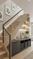 Escalier flottant de luxe avec poutre centrale en acier et garde-corps entièrement en verre pour duplex