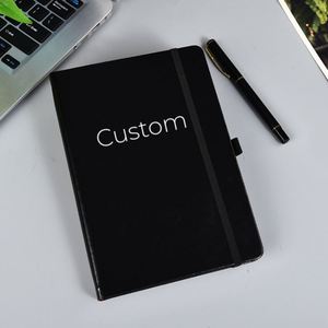 Carnet à couverture rigide en cuir PU personnalisable avec logo, 100 feuilles A5, élastique, promotionnel, pour usage professionnel - Product Image 1