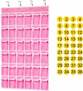 Organizador Colgante para el Aula con 36 Bolsillos Transparentes, Organizador de Pared para Teléfonos Celulares y Calculadoras con Pegatinas Numéricas - Product Image 4