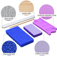 Juego de Pedicura Profesional Desechable de 5 Piezas en Color Azul, Juego de Herramientas para Uñas 5 en 1, Venta al por Mayor