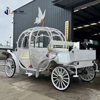 Chariot de transport de mariage personnalisé, forgé à la main, grand, électrique, en forme de citrouille, multi-places, avec décoration papillon, vente en gros d'usine
