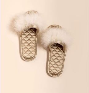 Luxury Fairy-Tale <strong>Slippers</strong> for Women Bride Bridesmaid <strong>Slippers</strong> <strong>with</strong> <strong>Feather</strong> One-Strap Design - Product Image 3