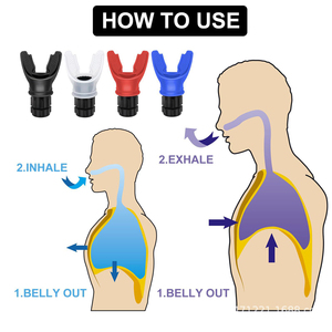 Entraîneur portatif de respiration abdominale de capacité pulmonaire de silicone et d'ABS - Product Image 6