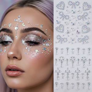 Gouttes d'Eau de Diamant 5D pour Visage, Gouttes d'Eau en Strass, Fard à Paupières en Cristal, Autocollant de Maquillage pour le Corps, 1 Pièce - Product Image 3