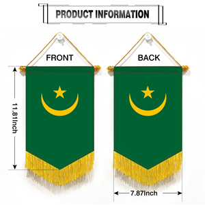 ธงชาติมอริเตเนียขนาดเล็กแบบขายส่ง ธงติดรถยนต์ ของตกแต่งผนัง ของประดับขนาดเล็ก วัสดุผ้าซาติน พิมพ์ลายดิจิทัล - Product Image 2