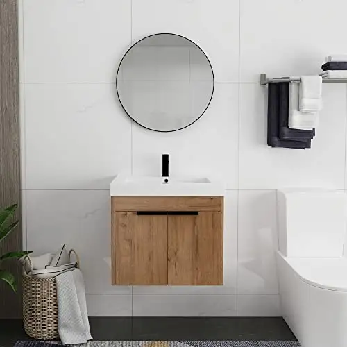 Phong cách Châu Âu Wall Mount nhỏ kim loại phòng tắm vanities bồn rửa không thấm nước thép không gỉ tủ phòng tắm