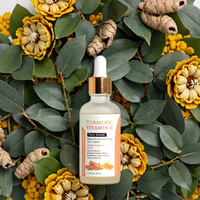 Sérum de soin de la peau pour le visage Essence de curcuma éclaircissant à la vitamine C Taches brunes Sérum végétalien pour le visage Soins de la peau bio de marque privée