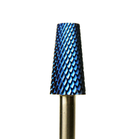 F M C Fraise rotative conique en carbure à pointe ronde et plate, petite, de couleur bleue, pour outils de manucure et pédicure pour salon et spa