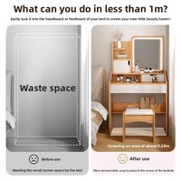 Table de maquillage de style nordique avec miroir, meuble de rangement pour chambre à coucher, en MDF, vente en gros du fabricant