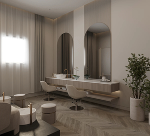 One-Stop Barber Shop Furniture <b>Set</b> | Custom Hair Styling Station & <b>Wall</b> <b>Mirror</b> for Beauty Salon Renovation - Product Image 3