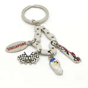 Custom Company Logo Letter Enamel Key Chain Ring Design Enamel Metal Keychain