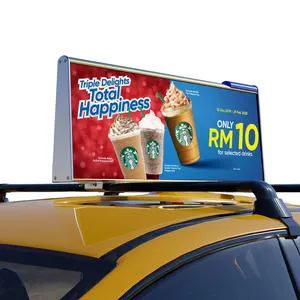 Taxi Top P2.5 P3.33 LED Displayタクシー屋根Full色記号4G WIFI GPS Outdoor Taxi Top Moving Advertising Billboard画面