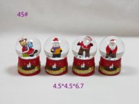 Globe d'eau en résine bonhomme de neige et ours polaire de 65mm, boule à neige en polyrésine acceptée sur mesure