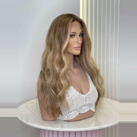 Perruque Lace Front Blonde Style Old Money en Cheveux Humains, Blond Beige Ondulé, Sans Colle pour Femme