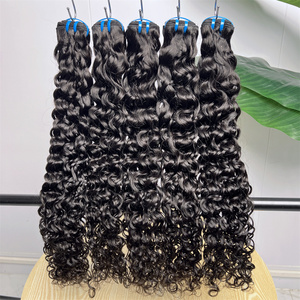 Extensiones de cabello crudo de aspecto Natural Premium, paquetes de cabello humano negro con ondas de agua para uso en salón, estilos de cabello <span class=keywords><strong>rizado</strong></span> de larga duración - Product Image 3
