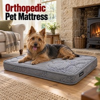Matelas orthopédique pour chien avec noyau en fibre de coco de 8 cm de hauteur totale et matelassage à vagues larges pour l'ameublement quotidien des chiens