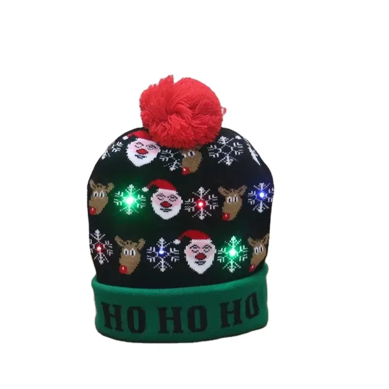 Chapeaux de noël pour enfants, tricoté pour les nourrissons, bonnet coloré et lumineux, cadeau de noël, nouvelle collection