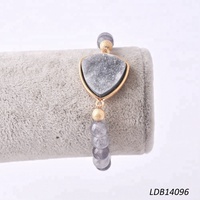 Bracelets ajustables personnalisés en perles de 8 mm, bijoux Druzy, pierres précieuses brutes, pierres naturelles, bracelet en cristal
