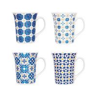 Mug en céramique en vente chaude, en stock, livraison rapide, nouveau mug à café en porcelaine fine avec motif rétro de fleurs grillées