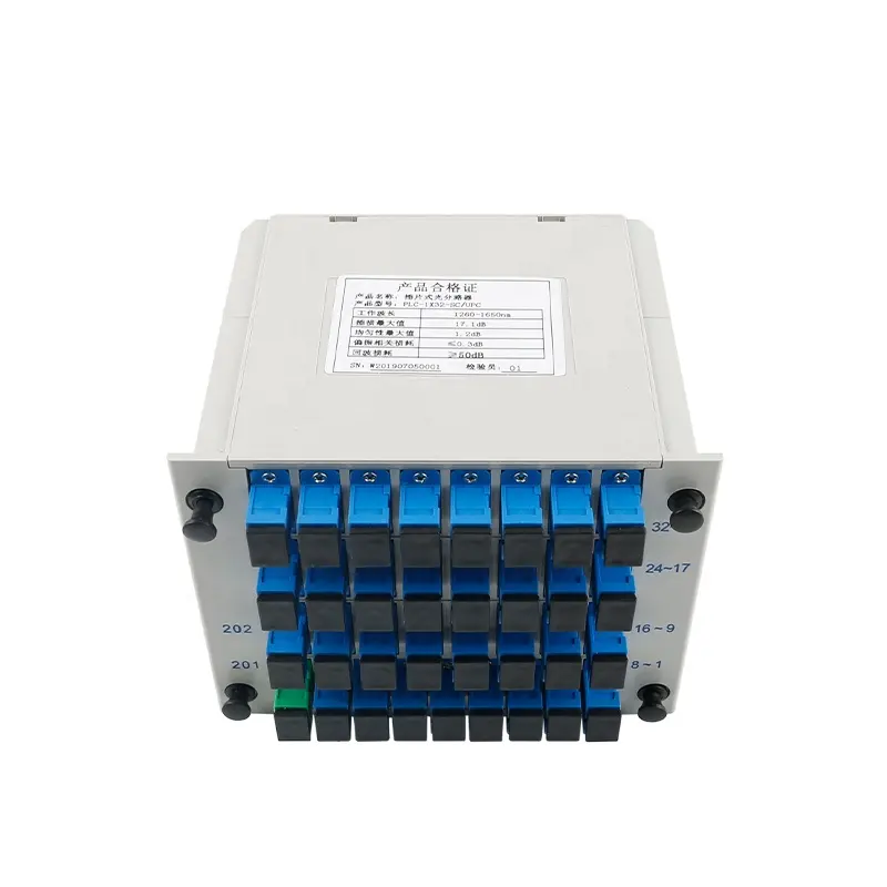 Séparateur de Fiber optique 1000mm, 1x32 SC/UPC, boîte de carte Cassette, insertion de carte PLC, 16 Ports