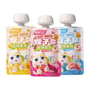 Sauce Lizi de haute qualité Poulet & Thon avec Fromage et Canneberge 90g Friandises crémeuses <span class=keywords><strong>pour</strong></span> chats à lécher Sans céréales Pochette de nourriture humide - Product Image 1