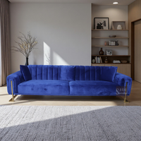 Canapé en velours italien de luxe, mobilier moderne pour salon de villa, ensemble de canapés haut de gamme avec rembourrage en éponge, design confortable