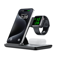 Chargeur sans fil pliable universel 3-en-1 15W avec support magnétique pour iPhone 16 15 14 Pro Max, Apple Watch, AirPods et smartphones