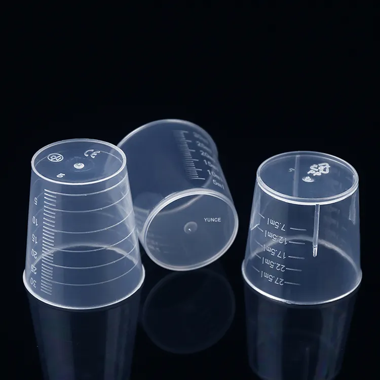 20ml 30ml छोटे पैमाने के साथ मापा कप पीपी प्लास्टिक तरल मापने कप