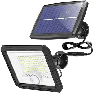 厂家低价Ip65防水太阳能户外灯带运动传感器花园发光二极管太阳能泛光灯