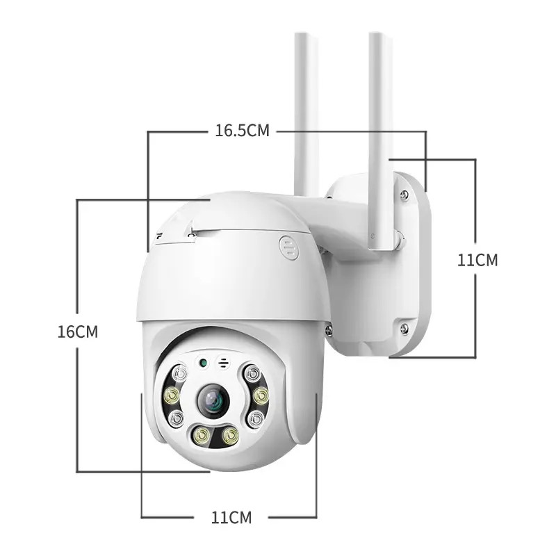 Câmera IP CCTV IP66 à prova d'água para uso doméstico inteligente HD 1080P com função de baixa iluminação 360 Full View Tracking de movimento
