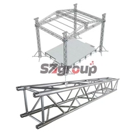 Sistema de armazón de techo de aluminio para escenario móvil negro plateado OEM, armazón de iluminación de perno cuadrado para eventos de conciertos