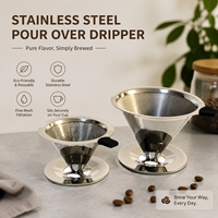 Filtre à café en métal écologique réutilisable en acier inoxydable à double maille, sans papier, pour la maison et le bureau